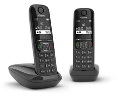 Belaidis Telefonas - Gigaset AS690 Duo 14h Pokalbių Laikas, 100-Įrašų Telefonų Knyga Juodas