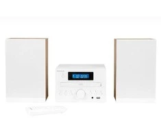 Muzikinis centras Thomson Micro garso sistema BT, radijas FM/CD/MP3/USB, medžio apdaila, balta.