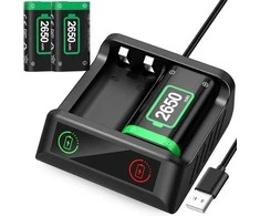 2x 2650 mah akumuliatoriai xbox series pultams ir įkroviklis