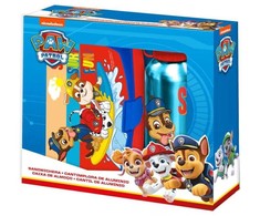 Kids Euroswan - Akcesoria licencyjne Aliuminio vandens butelis + Paw Patrol priešpiečių dėžutė