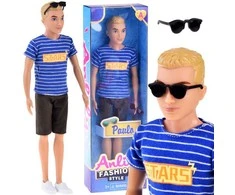 Jokomisiada „Anlily Boy“ lėlė, dryžuoti marškinėliai, šortai, akiniai