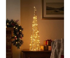 Apšviestas Kalėdų medis 80 cm su 80 LED - Auksinė dekoracija