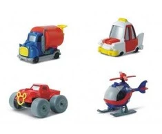 Disney Samochodziki Motorama „Auto Disney“ 1:64 skalėje - sunkvežimis, „MickeyB“, taksi, sraigtasparnis (1 vnt.)