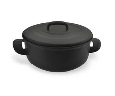Belis emaliuotas puodas su dangčiu 20 cm, 3 l, juodas