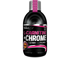 BioTech L-Karnitinas + Chromas Skystas Koncentratas 500ml Apelsino