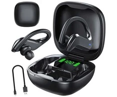Bluetooth belaidės sportinės ausinės bėgimui, dėvimos ant ausų