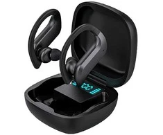 Bluetooth belaidės sportinės ausinės bėgimui, dėvimos ant ausų