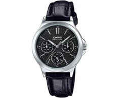 Casio laikrodis LTP-V300L-1A moterims, juodas ciferblatas, sidabrinė korpusas