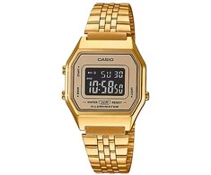 CASIO Moteriškas laikrodis LA680WGA-9B Su auksine apyranke