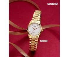 CASIO Moteriškas Laikrodis LTP-1274G-7A Aukso Apyrankė