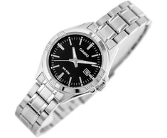CASIO Moteriškas laikrodis LTP-1308D-1AVDF, juodas ciferblatas, nerūdijančio plieno
