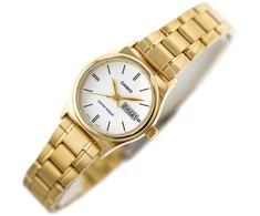 Casio Moteriškas laikrodis LTP-V006G-7B - Aukso spalvos, minimalus dizainas