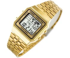 CASIO Vyriškas laikrodis A500WGA-9DF Aukso spalvos