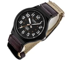 CASIO Vyriškas Laikrodis MW-240B-5B - Juodas Dialas, Rudas/Bibė Dirželis