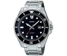 Casio Vyrų Laikrodis MDV-107D-1A1 WR200 Juodas Ciferblatas