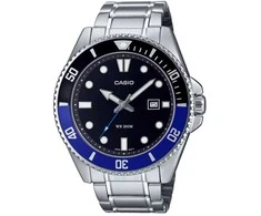 Casio Vyrų Laikrodis MDV-107D-1A2 | Nerūdijančio plieno | Juodas ciferblatas | Vandeniui 200m