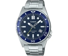 Casio Vyrų Laikrodis MTD-135D-2A | Mėlynas Ciferblatas, Stiprūs Metaliniai Akcentai