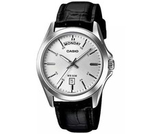 CASIO VYRŲ LAIKRODIS MTP-1370L 7AVDF (zd116a) - Juodas dirželis, kvarcinis mechanizmas