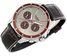 CASIO Vyrų Laikrodis MTP-1374L-7A1V, Klasikinis, Sidabrinis/Brown, 50M Atsparumas