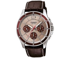 CASIO Vyrų Laikrodis MTP-1374L-7A1V, Klasikinis, Sidabrinis/Brown, 50M Atsparumas