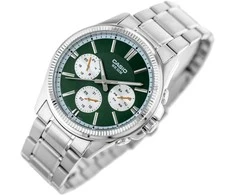 Casio Vyrų Laikrodis MTP-1375D-3AVDF Su Žalią Ciferblatu