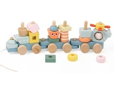 Classic World Montessori Žaislas - Ocean Kolejka, Medinė, Pastelinės Spalvos