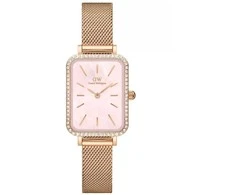 Daniel Wellington Moteriškas laikrodis Quadro Lumine Bezel Melrose Rožinė