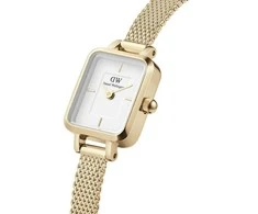 Daniel Wellington Moteriškas Laikrodis Quadro Mini 15mm DW00100725 - Baltas / Auksinis