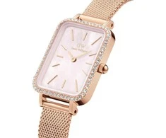 Daniel Wellington Moteriškas laikrodis Quadro Lumine Bezel Melrose Rožinė