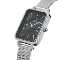 Daniel Wellington Moteriškas Laikrodis Quadro Sidabrinis Tinklas DW00100667