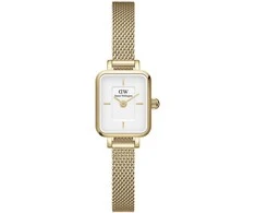 Daniel Wellington Moteriškas Laikrodis Quadro Mini 15mm DW00100725 - Baltas / Auksinis