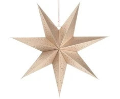 Dekoratyvinė žvaigždė 60 cm - Šampano auksinė - Kalėdų ornamentas
