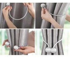 Bikuvalt Magnetinės užuolaidų segtukai, 45 cm, baltos spalvos, 2 vnt.