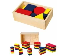 Dienes mediniai blokai Geometrinės figūros Viga žaislai Montessori