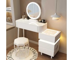 Eliza LED kosmetinis stalas – Baltas – 80 cm viršus