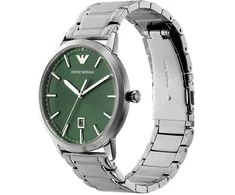 Emporio Armani Vyriškas Laikrodis AR11575 Ruggero, Sidabrinis, Žalias Ciferblatas