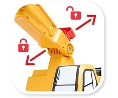 FALK Koparka JCB Modelis Su Rotuojančia Žarna Geltona
