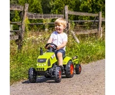 FALK Pedaliniai traktoriukai CLAAS su priekaba Žalios