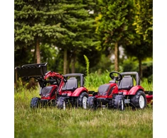 FALK Pedalinis Traktorius Valtra Maroon su Priekaba ir Kaušu