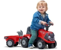 FALK Traktorius Baby CASE IH su Priekaba Raudonas
