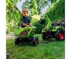 FALK Traktorius su Puspriekabe CLAAS AVEC Žalias Pedalas 3+ Metų