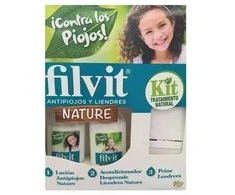 "Filvit Nature" losjonas nuo utėlių 125 ml, 2 dalių rinkinys