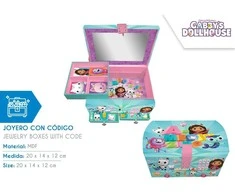 Kids Euroswan Hiszpania „Gabby's Dollhouse“ papuošalų dėžutės su kodu