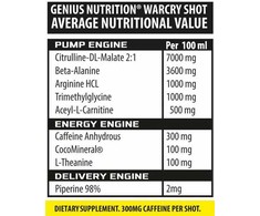 Genius Nutrition Energijos Gėrimas WARCRY Skystas Skonis 100ml
