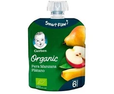 Gerber Ekologiškos kriaušės, obuoliai ir bananai 90g
