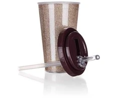 Gertuvė 500 ml dvigubo -ml dvigubo -ml kelioninio puodelio su dvigubomis sienomis, šviesiai ruda