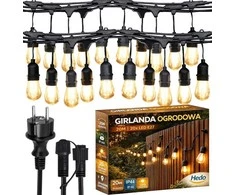 Girlanda LED 20m, šviečianti, vandeniui atspari