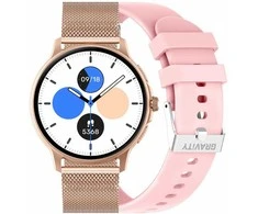 Gravity Išmanusis Laikrodis GT12-3 - Bluetooth, Rose Gold