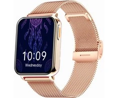 Gravity Išmanusis Laikrodis GT17-2 - AMOLED, Mėlynas/Rožinis Auksas