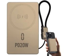 Greito įkrovimo powerbankas 10000 mah 20 w usb-c, lightning, belaidis, qc